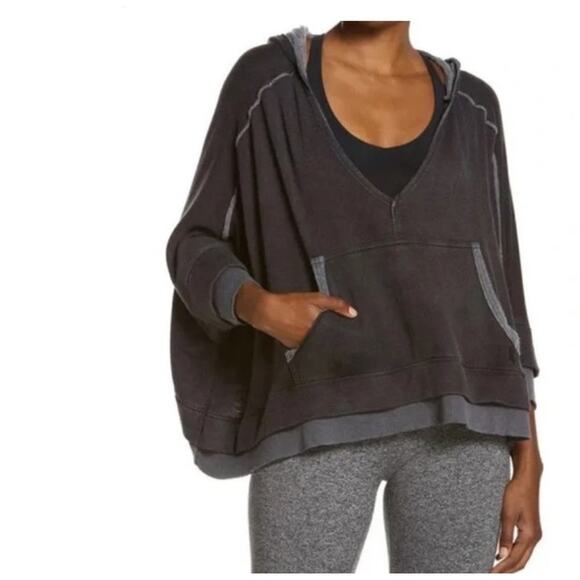Free People Sweaters - Free People Movement Bonfire Hoodie Gray Oversized Sweater Size L